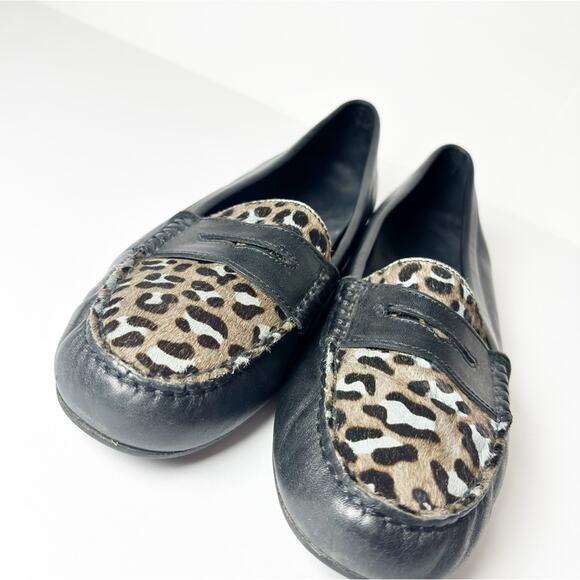 Vionic Piper Loafers Women Leather Leopard Black Print 7 - Picture 5 of 7